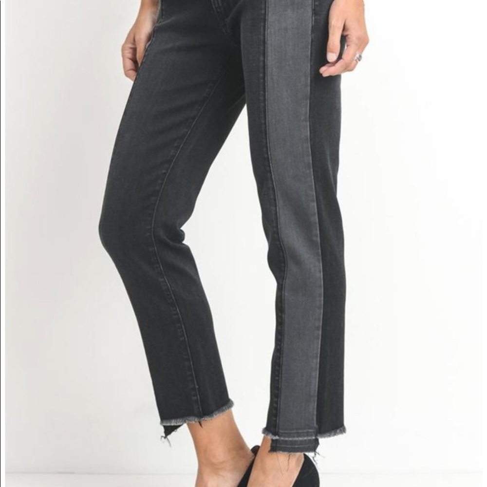 Just Black Two Tone Black Jeans